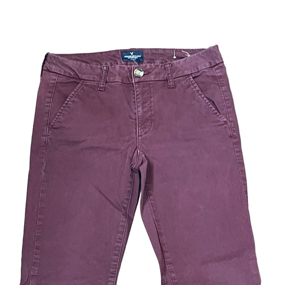 American Eagle Skinny Stretch Jeans Size 6 Regular‎ Wine Cotton Blend 30X30 - Picture 2 of 6